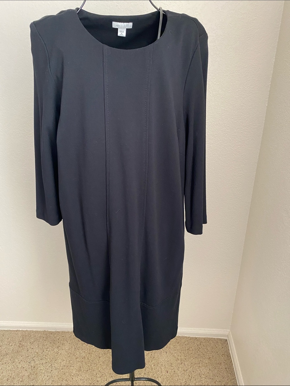 Petite J.Jill Black Shift Dress - Classic Long Sleeve